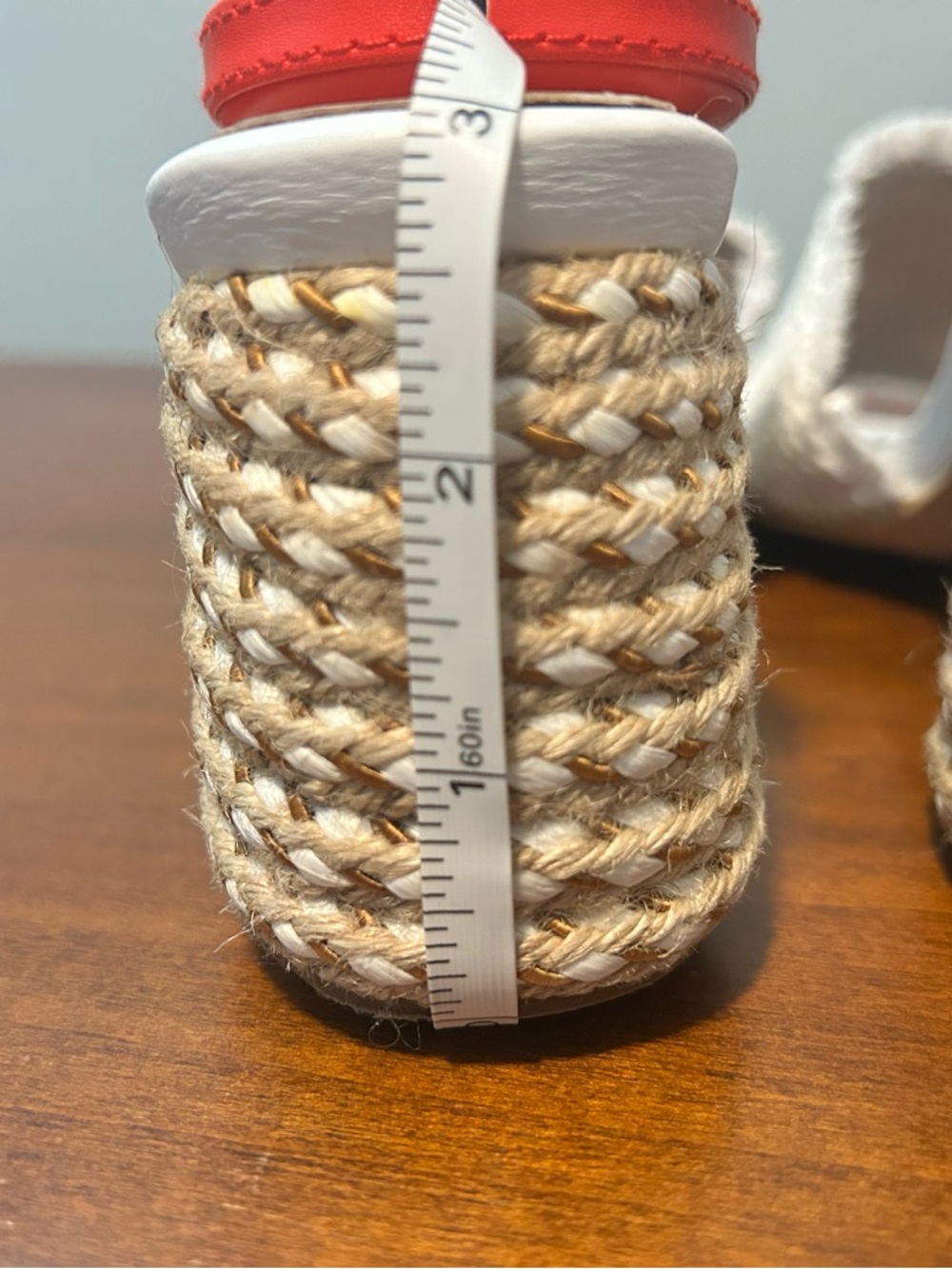 Kaanas jute white cream Woven Block Heel Mules slip-in sandal size 8 - Picture 8 of 13